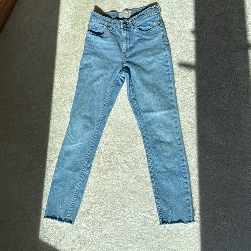 EUC Everlane High-Rise Raw-Hem Skinny Jean